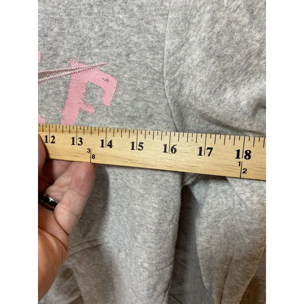Nike Sweater Girls 8/10 Medium Grey Pink Full Zip Swoosh Hoodie‎ Kids Youth